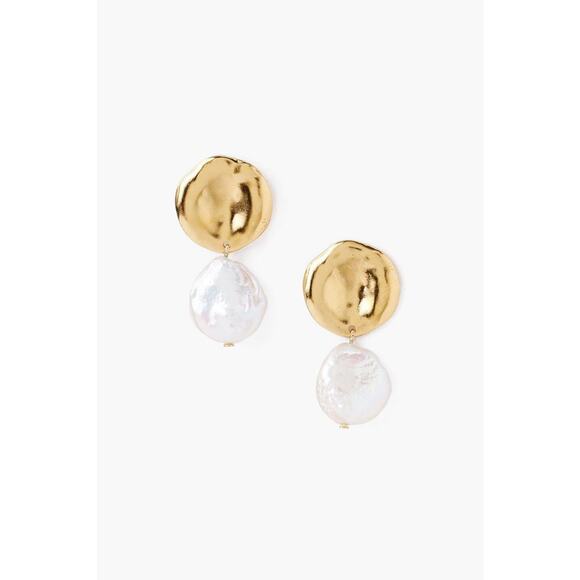 Chan Luu Two Tiered White Keshi Pearl Earrings - One Size - Picture 1 of 3